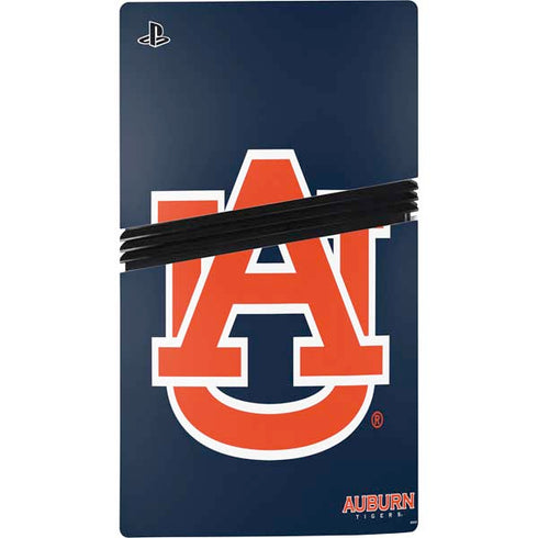 Auburn University Logo Blue PS5 Pro Disk Console Skin