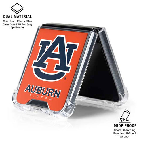 Auburn University Logo Orange Galaxy Z Flip7 Clear Case