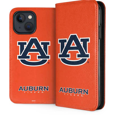 Auburn University Logo Orange iPhone 15 Plus Folio Case