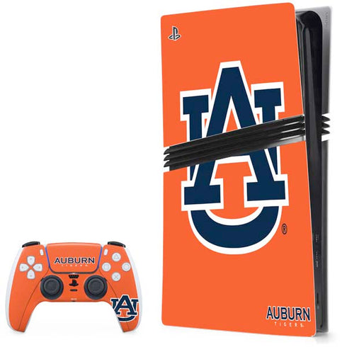 Auburn University Logo Orange PS5 Pro Bundle Skin