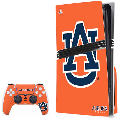 Auburn University Logo Orange PS5 Pro Disk Bundle Skin