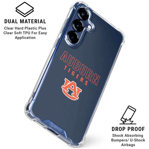 Auburn University Tigers Outline Galaxy S25 Plus Clear Case