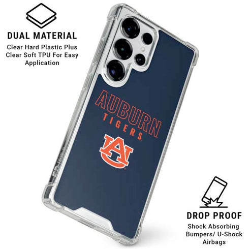 Auburn University Tigers Outline Galaxy S25 Ultra Clear Case