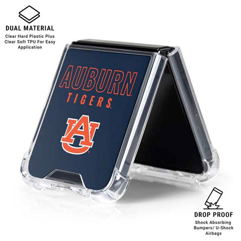 Auburn University Tigers Outline Galaxy Z Flip6 Clear Case