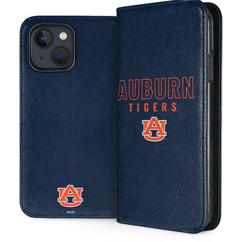 Auburn University Tigers Outline iPhone 15 Plus Folio Case