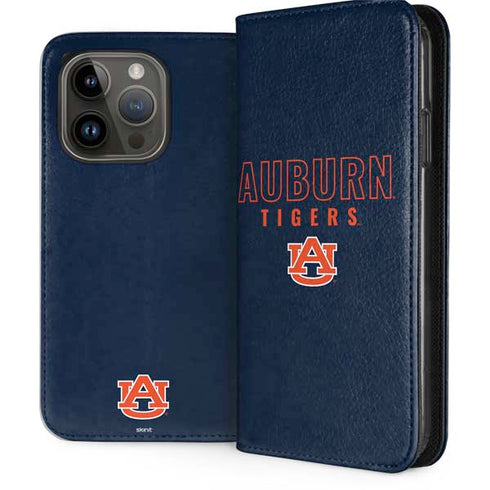 Auburn University Tigers Outline iPhone 15 Pro Folio Case