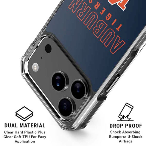 Auburn University Tigers Outline iPhone 18 Pro Clear Case