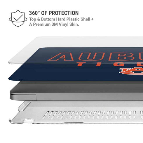 Auburn University Tigers Outline MacBook Pro 14in (2021-24) Case plus Skin