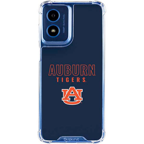 Auburn University Tigers Outline Moto G Play 4G (2024) Clear Case