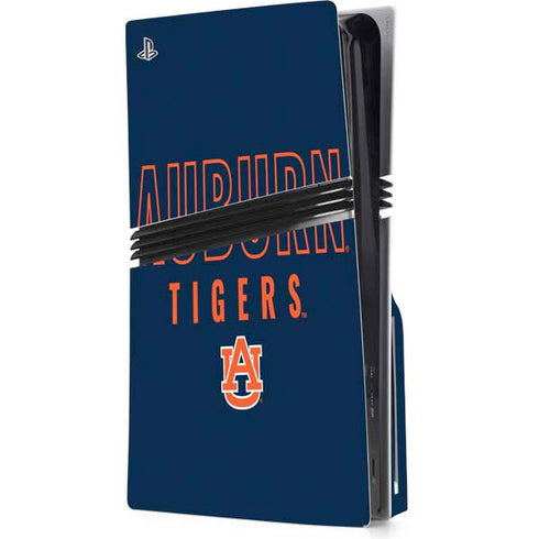 Auburn University Tigers Outline PS5 Pro Disk Console Skin