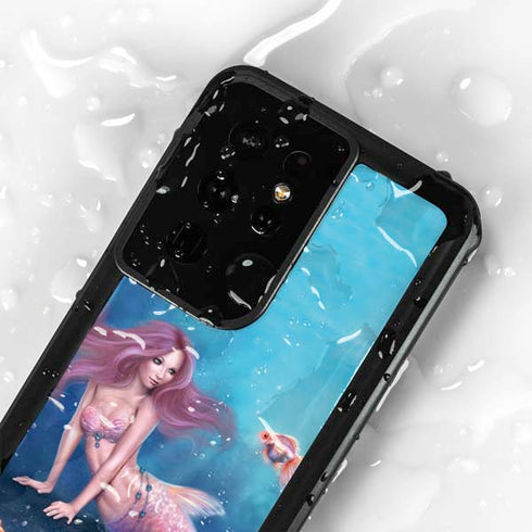 Aurelia Mermaid with Fish by Rachel Anderson Galaxy S24 Ultra Waterproof Case