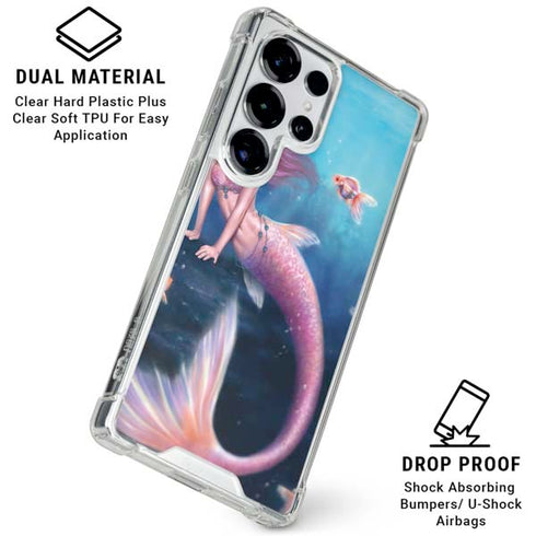 Aurelia Mermaid with Fish by Rachel Anderson Galaxy S25 Ultra Clear Case