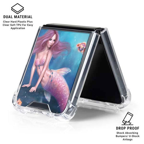Aurelia Mermaid with Fish by Rachel Anderson Galaxy Z Flip6 Clear Case