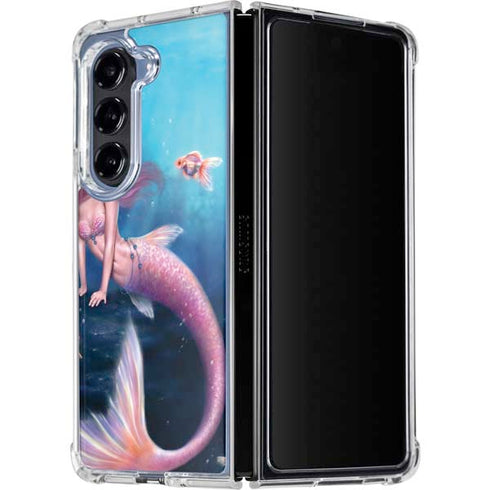 Aurelia Mermaid with Fish by Rachel Anderson Galaxy Z Fold5 5G Clear Case
