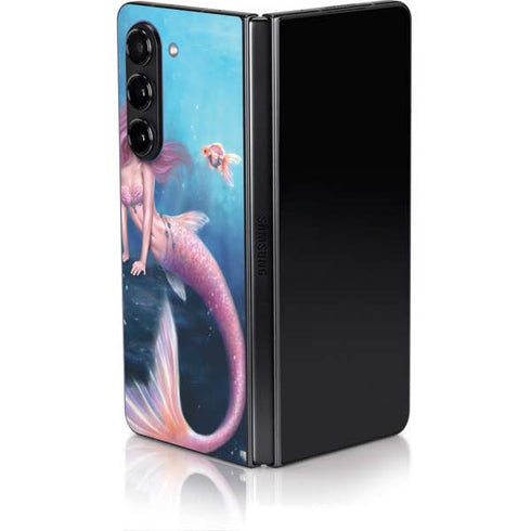 Aurelia Mermaid with Fish by Rachel Anderson Galaxy Z Fold5 5G Skin
