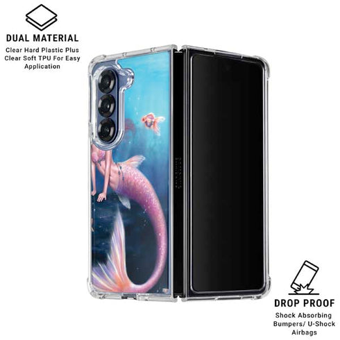 Aurelia Mermaid with Fish by Rachel Anderson Galaxy Z Fold6 Clear Case
