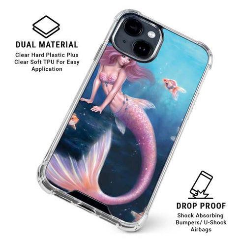 Aurelia Mermaid with Fish by Rachel Anderson iPhone 15 Clear Case