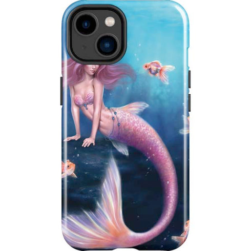 Aurelia Mermaid with Fish by Rachel Anderson iPhone 15 Impact Case