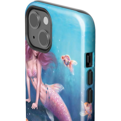 Aurelia Mermaid with Fish by Rachel Anderson iPhone 15 Impact Case