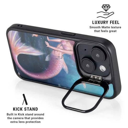 Aurelia Mermaid with Fish by Rachel Anderson iPhone 15 Plus Kickstand Case