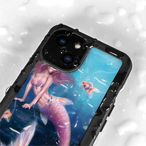 Aurelia Mermaid with Fish by Rachel Anderson iPhone 15 Plus Waterproof Case