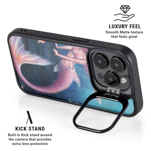 Aurelia Mermaid with Fish by Rachel Anderson iPhone 15 Pro Kickstand Case