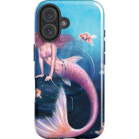 Aurelia Mermaid with Fish by Rachel Anderson iPhone 16 Magsafe Impact Case