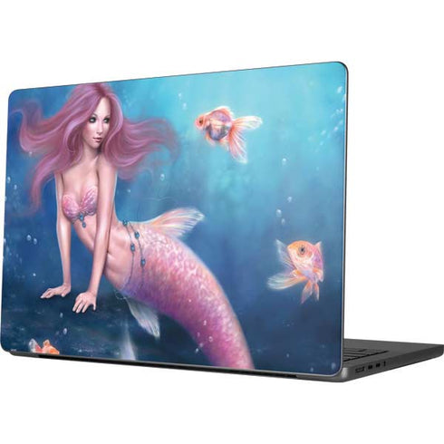 Aurelia Mermaid with Fish by Rachel Anderson Apple MacBook Pro 14-inch Skin