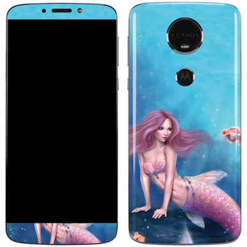 Aurelia Mermaid with Fish by Rachel Anderson Moto E5 Plus Skin