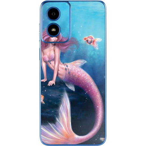Aurelia Mermaid with Fish by Rachel Anderson Moto G Play 4G (2024) Skin
