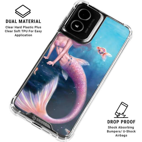 Aurelia Mermaid with Fish by Rachel Anderson Moto G Power 5G (2024) Clear Case