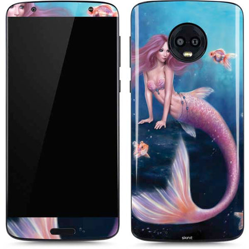 Aurelia Mermaid with Fish by Rachel Anderson Moto G6 Skin