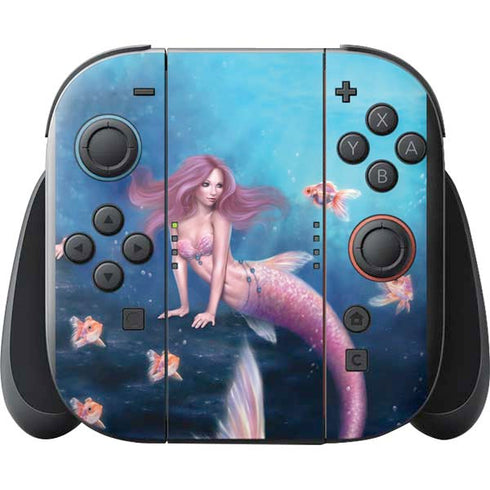 Aurelia Mermaid with Fish by Rachel Anderson Nintendo Switch 2 (2025) with Joy-Con Skin