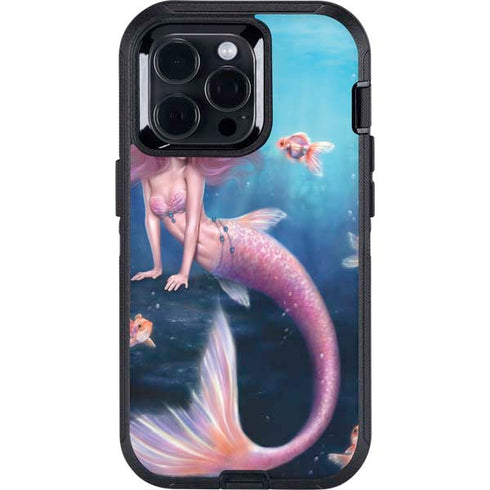 Aurelia Mermaid with Fish by Rachel Anderson Otterbox Defender iPhone Skin