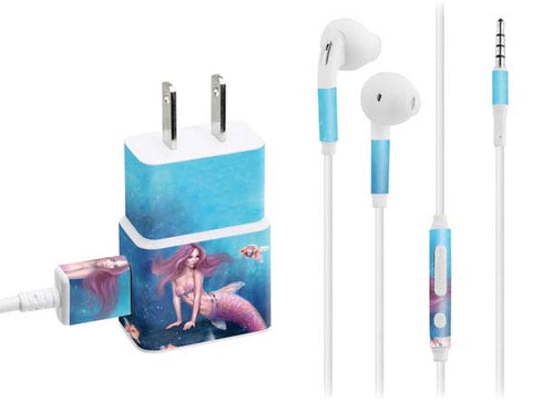 Aurelia Mermaid with Fish by Rachel Anderson Phone Charger Skin