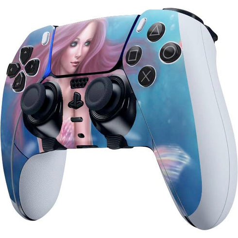 Rachel Anderson Aurelia Mermaid with Fish PS5 DualSense Edge Pro Controller Skin