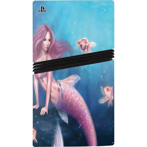 Aurelia Mermaid with Fish by Rachel Anderson PS5 Pro Console Skin