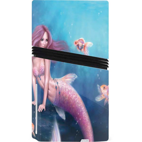 Aurelia Mermaid with Fish by Rachel Anderson PS5 Pro Disk Bundle Skin
