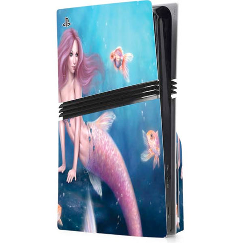 Aurelia Mermaid with Fish by Rachel Anderson PS5 Pro Disk Console Skin