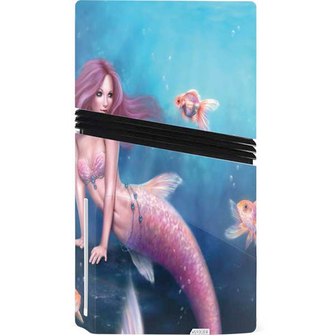 Aurelia Mermaid with Fish by Rachel Anderson PS5 Pro Disk Console Skin