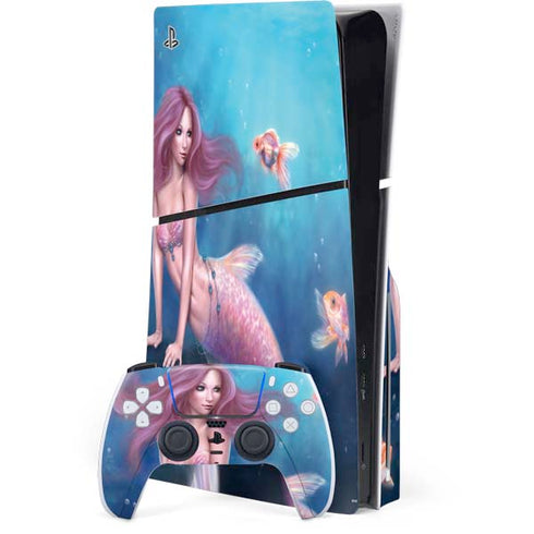 Aurelia Mermaid with Fish by Rachel Anderson PlayStation PS5 Skins