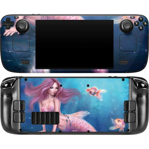 Aurelia Mermaid with Fish by Rachel Anderson Steam Deck Handheld Gaming Computer OLED Skin