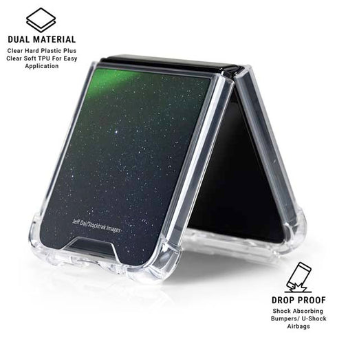 StockTrek Aurora Borealis Dances Above the Arctic Ocean Galaxy Z Flip6 Clear Case