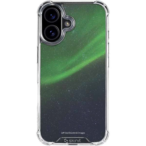 StockTrek Aurora Borealis Dances Above the Arctic Ocean iPhone 16 Clear Case