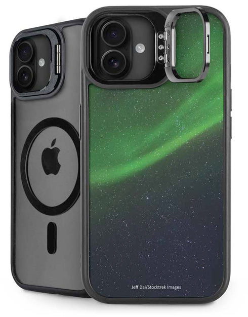 StockTrek Aurora Borealis Dances Above the Arctic Ocean iPhone 16 Plus Kickstand Case