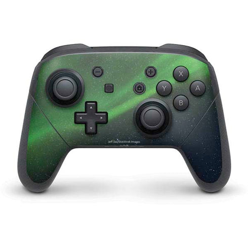 StockTrek Aurora Borealis Dances Above the Arctic Ocean Nintendo Switch Pro Controller Skin