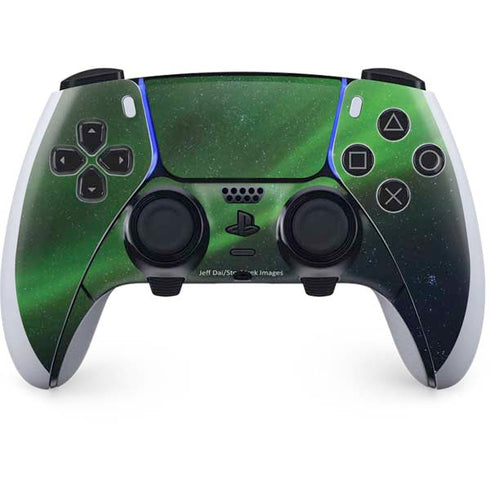 StockTrek Aurora Borealis Dances Above the Arctic Ocean PS5 DualSense Edge Pro Controller Skin