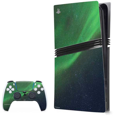 StockTrek Aurora Borealis Dances Above the Arctic Ocean PS5 Pro Bundle Skin