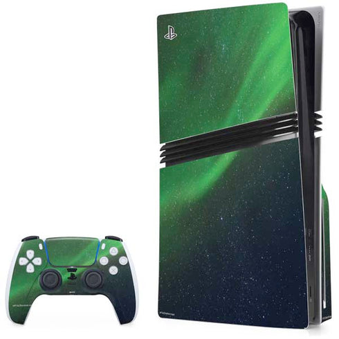 StockTrek Aurora Borealis Dances Above the Arctic Ocean PS5 Pro Disk Bundle Skin