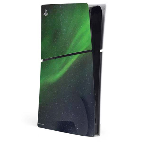 StockTrek Aurora Borealis Dances Above the Arctic Ocean PS5 Slim Digital Edition Console Skin